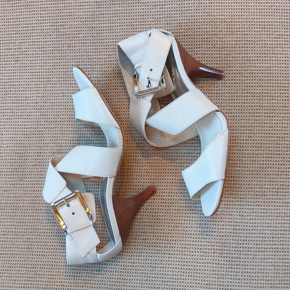 Michael Kors, bone colored strappy heels. Size 8 - Picture 3 of 9